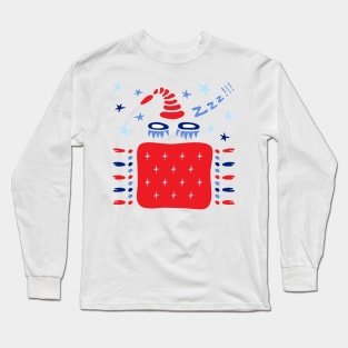 Closed eyes, blanket, nightcap and stars. Long Sleeve T-Shirt